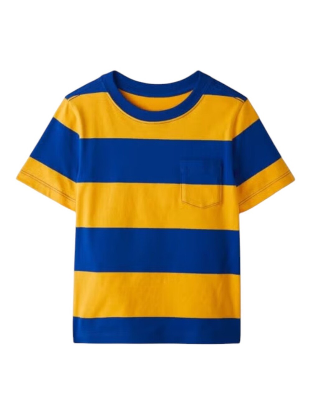 Hanna Andersson Kids Short Sleeve Cotton Tshirt Blue Yellow Stripe Boys Size 12